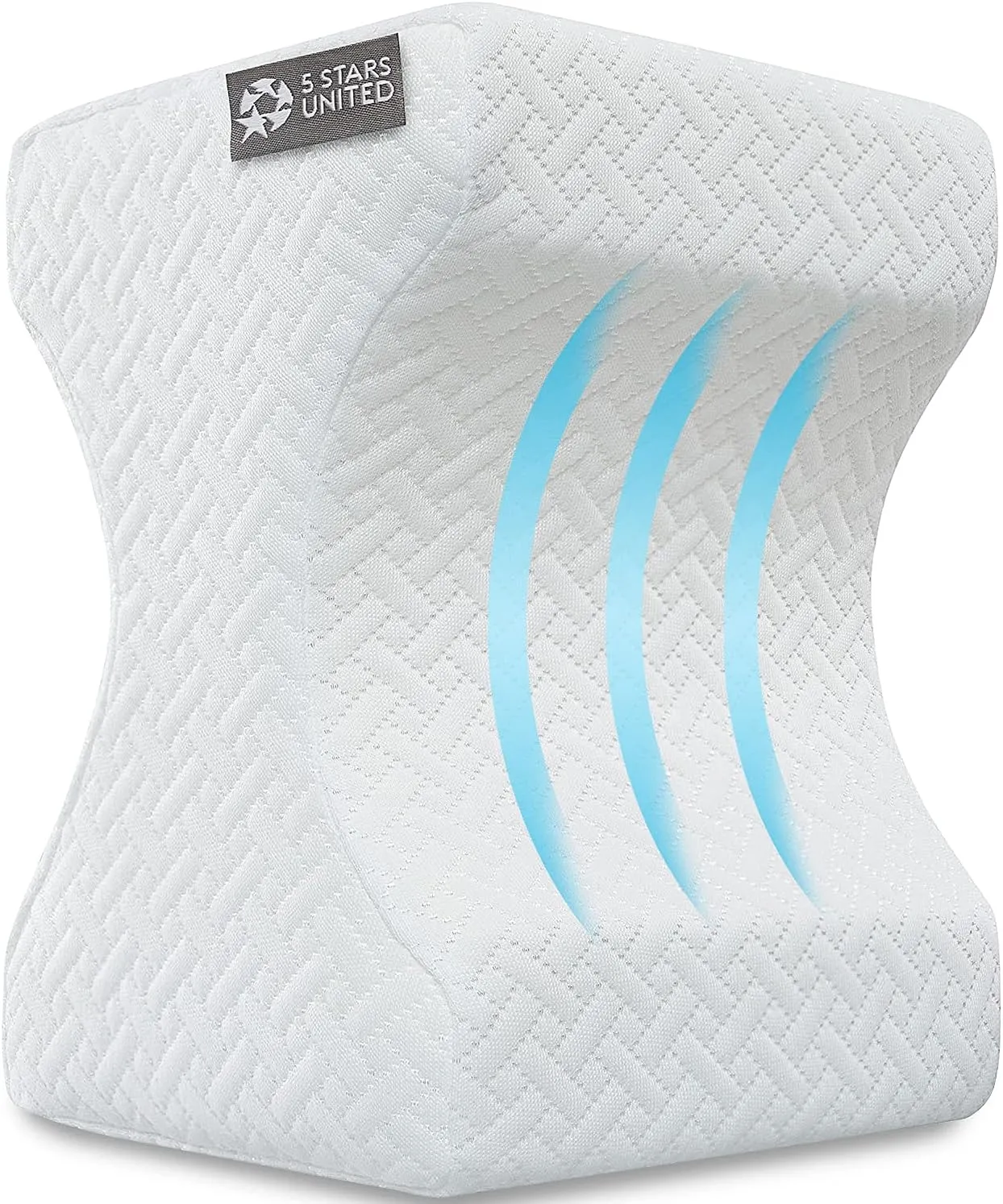 5 STARS UNITED Knee Pillow for Side Sleepers - Hip Pain Relief, Memory Foam Leg Cushion for Side Sleeping - Between Legs Pillow for Sciatica & Lower Back Pain, White