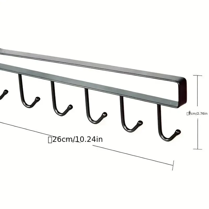 6 Hooks Kitchen Shelf Storage Rack