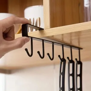 6 Hooks Kitchen Shelf Storage Rack