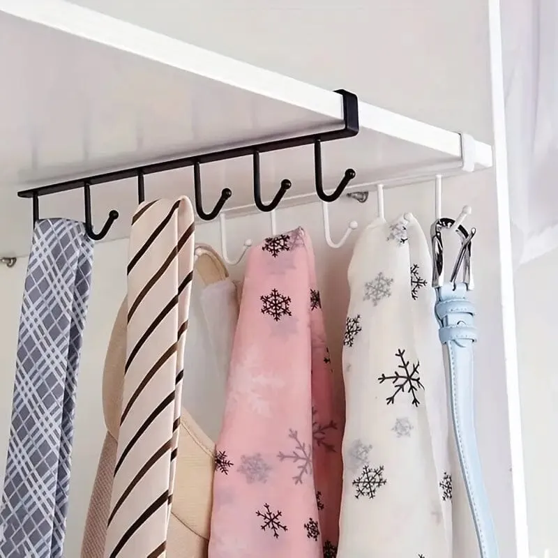 6 Hooks Kitchen Shelf Storage Rack