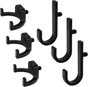 6 Pcs Storage Shed Hooks for Suncast, Black J and U Hanger Tool Shelves Organizer Accessories Supplies Compatible with Craftsman