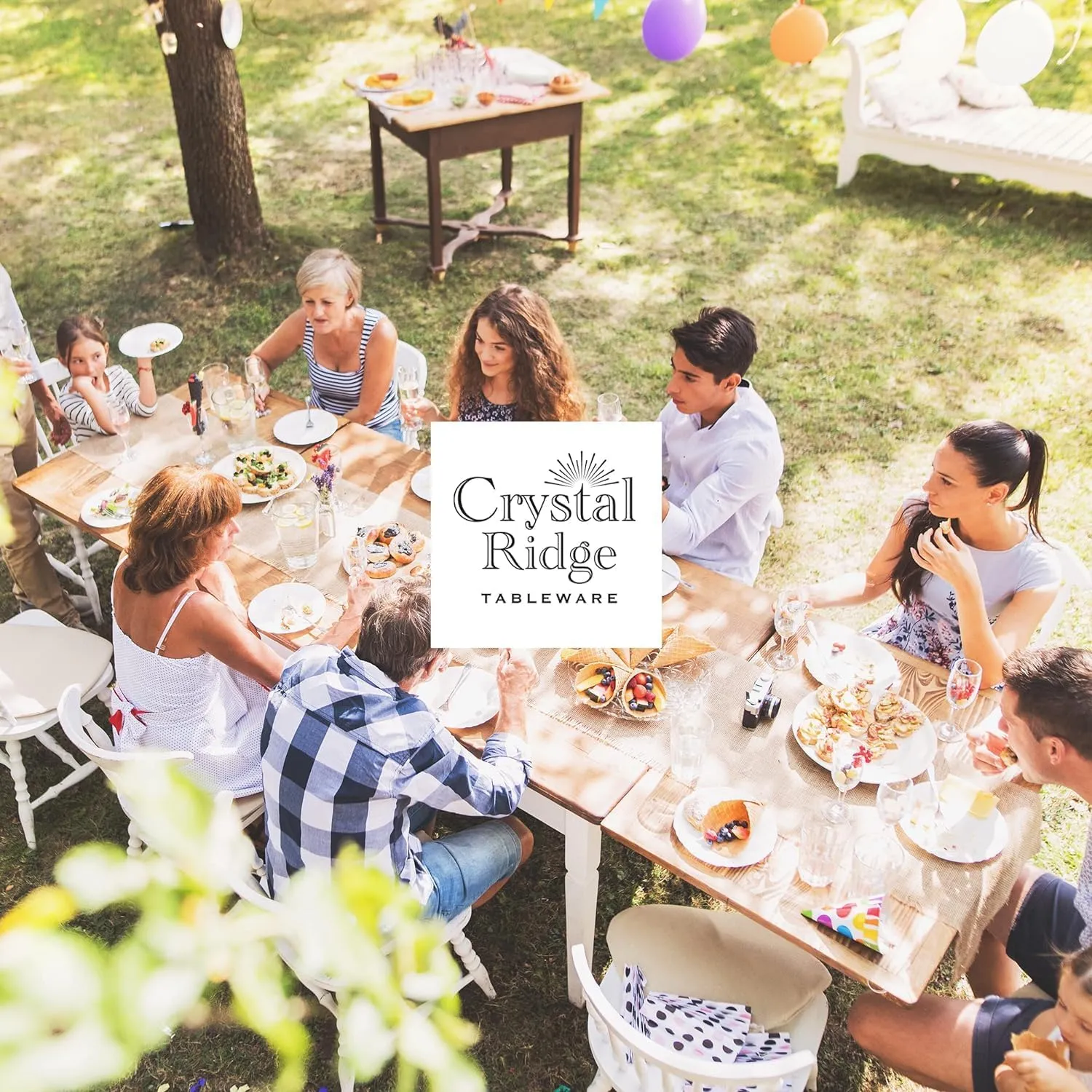 60 Pieces White Plastic Disposable Plates - Premium Heavy-Duty 30 Dinner Plates & 30 Salad Plates with Navy Rim Ideal for Party, Birthday and Special Events