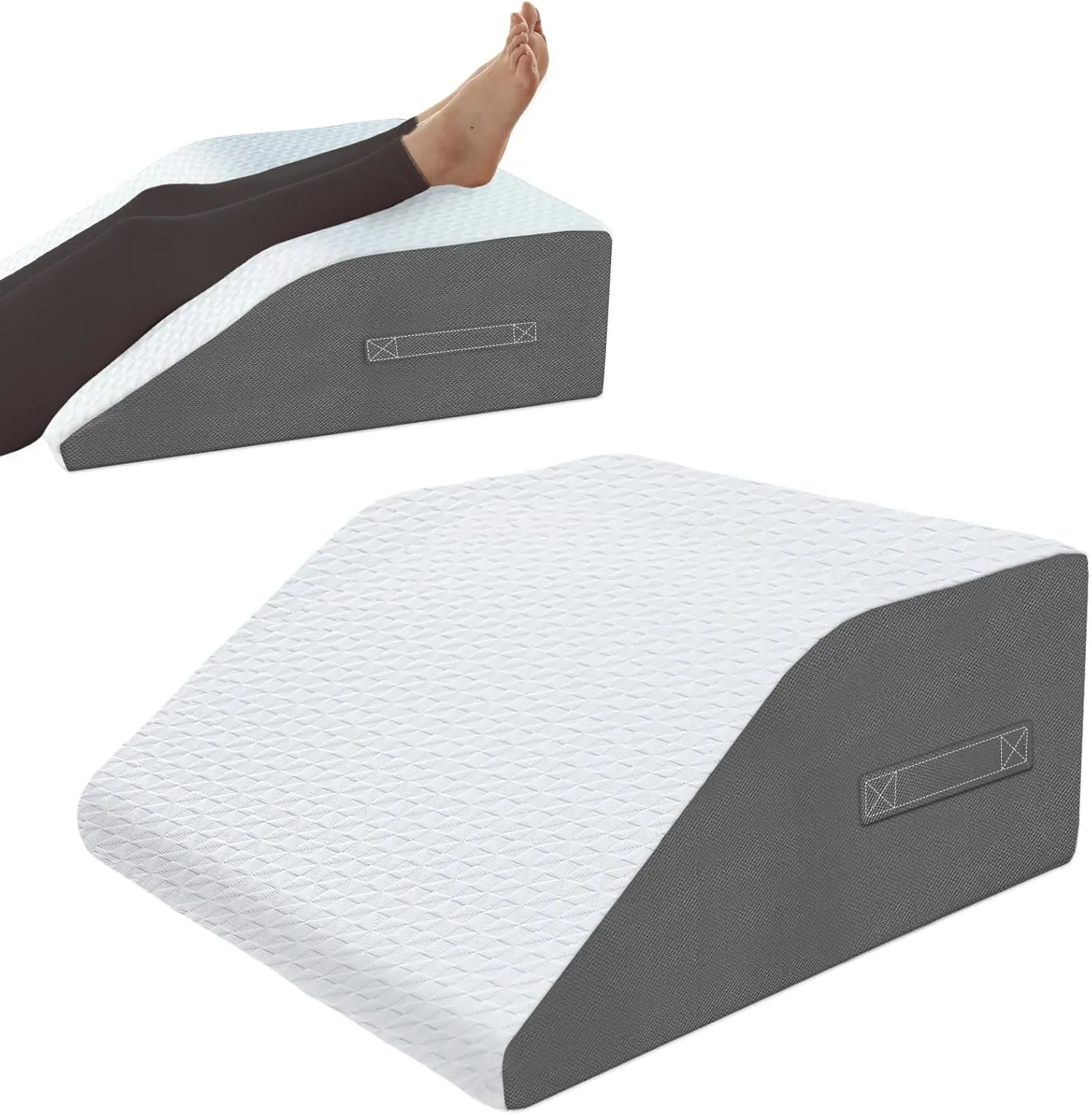 6" Leg Elevation Pillows Memory Foam Leg Support Bed Wedge Pillow Leg Elevated for Sleeping, Leg Pillows Good for Back& Knee& Hip& Ankles