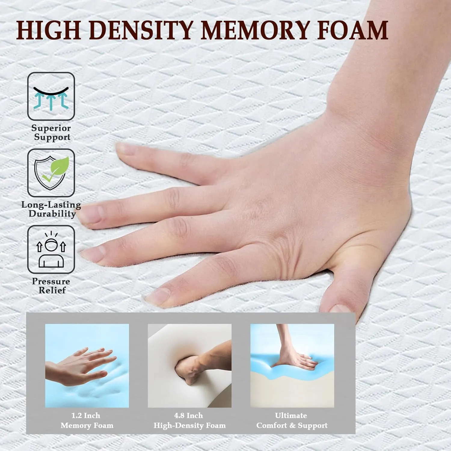 6" Leg Elevation Pillows Memory Foam Leg Support Bed Wedge Pillow Leg Elevated for Sleeping, Leg Pillows Good for Back& Knee& Hip& Ankles