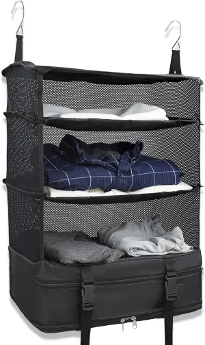 7Penn Carry on Closet Suitcase Organizer Hanging Packing Cubes for Travel Luggage 1-Pack - Fits 20in Suitcase or Larger