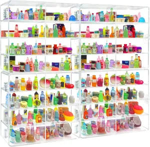8 Slots Mini Brands Display Case，Plastic Mini Brands Storage Case Collector Toys, Shopkins Real Littles, Mini Mart Storage Organizer(4 Pack-32 Slots)