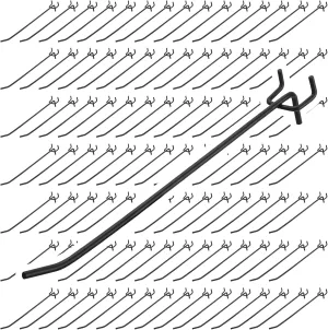 80 Pcs 4 Inch Pegboard Hooks Heavy Duty, Black Metal Peg Board Hanging Hooks 1/8" and 1/4" Peg Hooks for 1" Spaced Pegboards