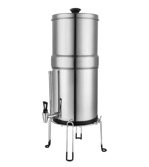 9L Gravity Water Filter Kit - 2 X Carbon Water Filters   Stand