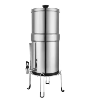 9L Gravity Water Filter Kit - 2 X Carbon Water Filters   Stand