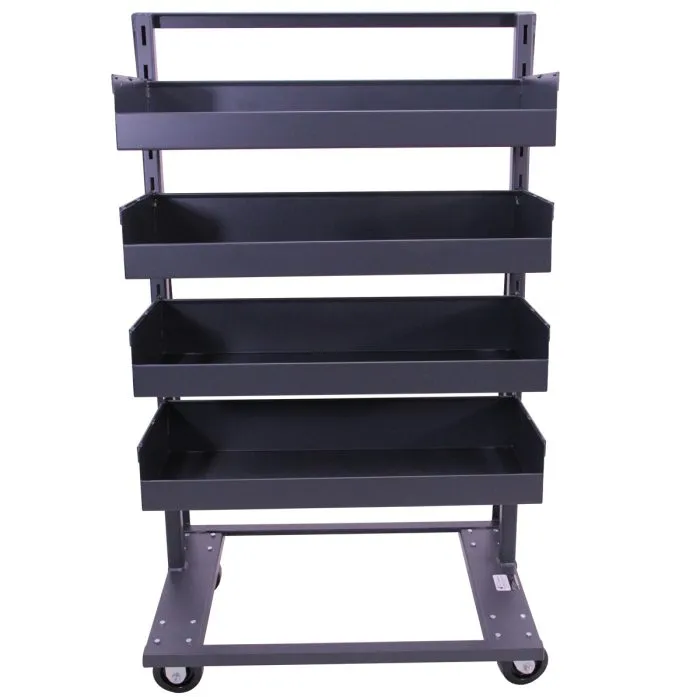 A-Frame Cart | Heavy Duty | Single-sided | 4 Large Trays with Lip | Valley Craft