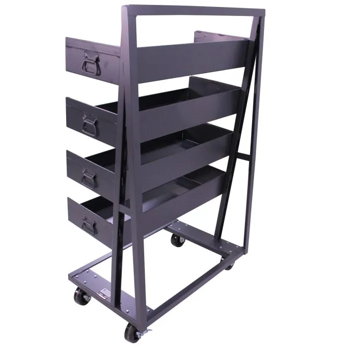 A-Frame Cart | Heavy Duty | Single-sided | 4 Large Trays with Lip | Valley Craft