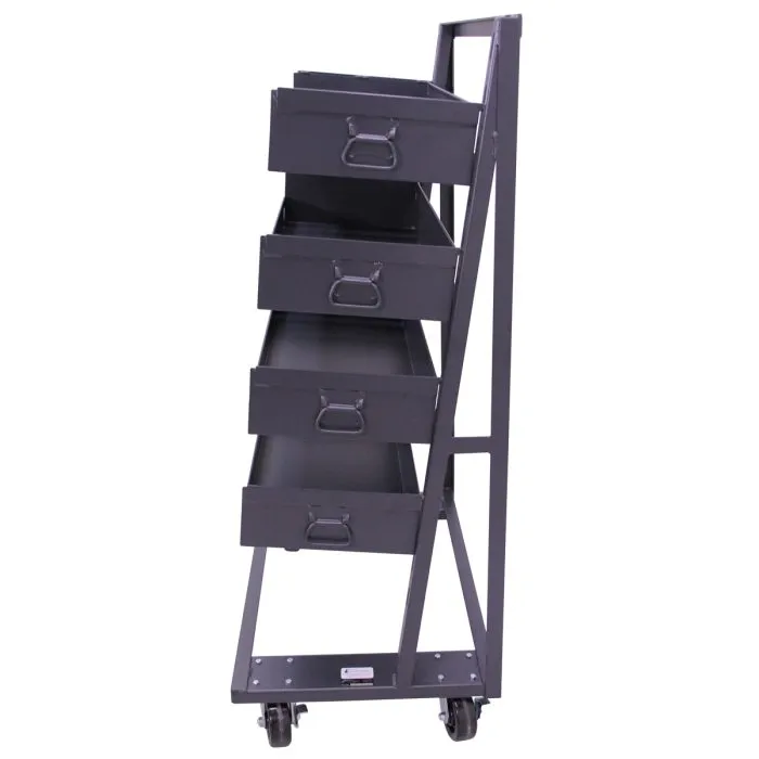 A-Frame Cart | Heavy Duty | Single-sided | 4 Large Trays with Lip | Valley Craft