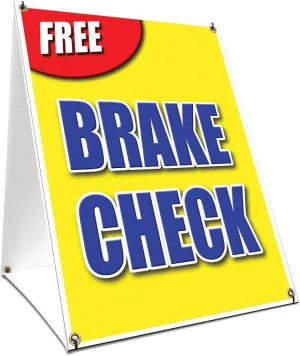 A-Frame Sidewalk Free Brake Check Sign with Graphics On Each Side | 24" X 36" Print Size