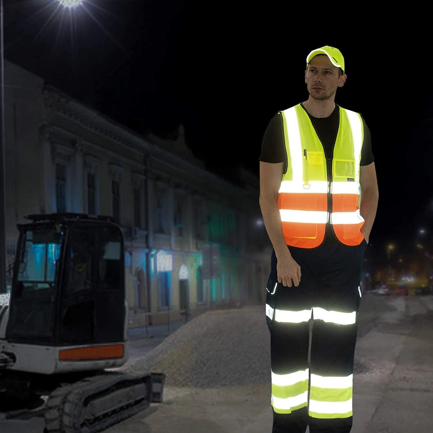 A-SAFETY Pink High Visibility Vest,Reflective Safety Vest Workwear 7 Pockets Hi Vis Durable Vest with Reflective Tapes 4 Lower Pockets,Small