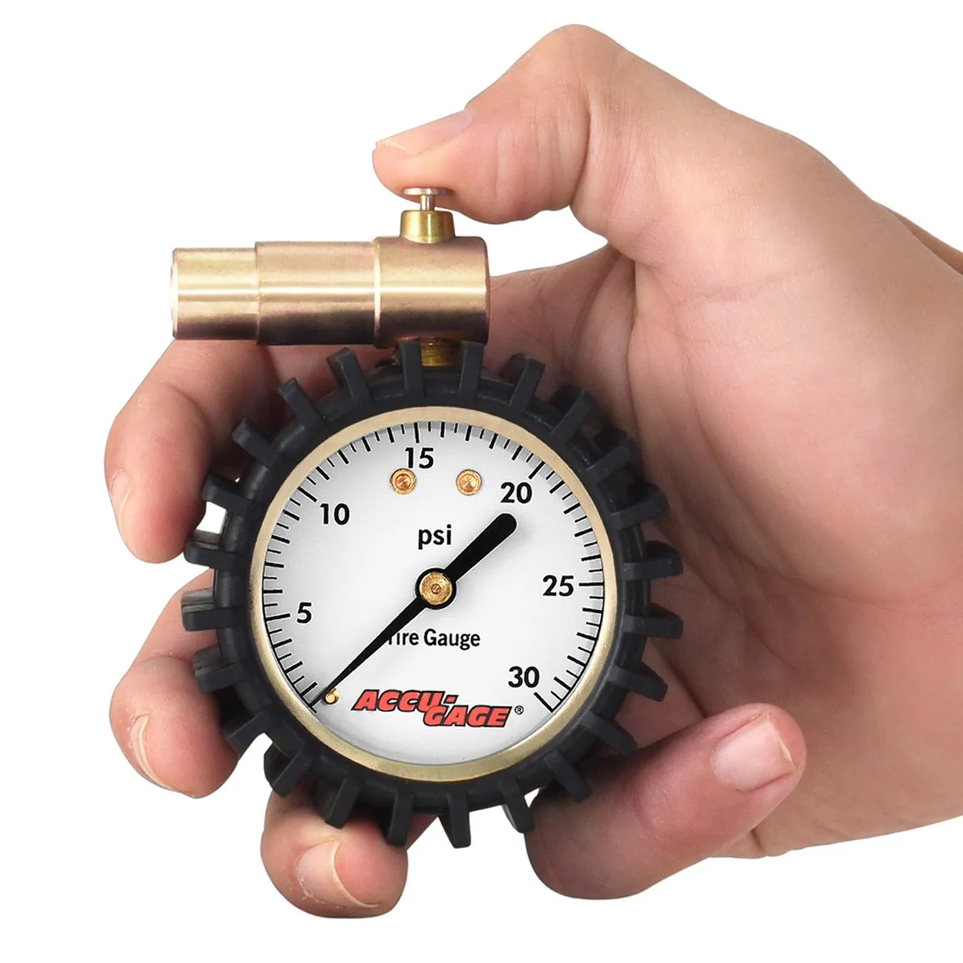 Accu-Gage Fat Bike Presta Valve Low Pressure Bicycle Tire Gauge, 30psi