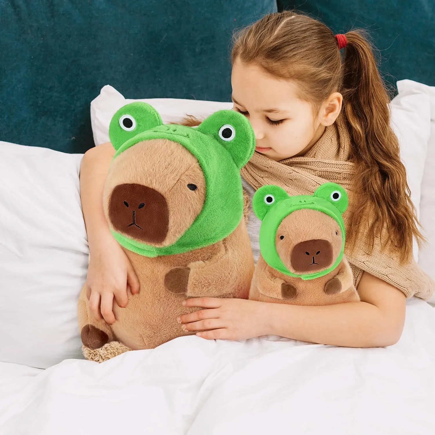 Achwishap Capybara Plush,Cute Plushies Capybara Stuffed Animals,Capybara Plush Toys,Kawaii Plushie Stuffed Toy with Frog Hat Plushies Gift for Kids Adults Birthday(Capybara with Frog Hat,12”)