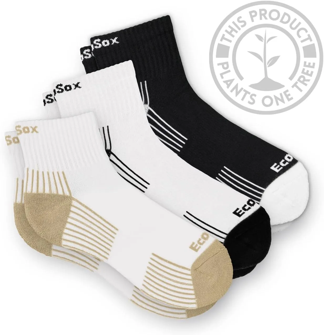 Active Sport Quarter With Arch Support 3 or 5 Pairs Unisex Sock Made USA