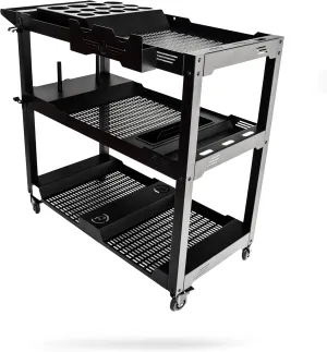 Adam's Polishes Professional Detail Cart Powder Coated Metal Car Detailing Cart for Garage | Storage Space, Rolling Premium Locking Casters, Polisher Holders, Heavy Duty Workshop, Detailers Garage