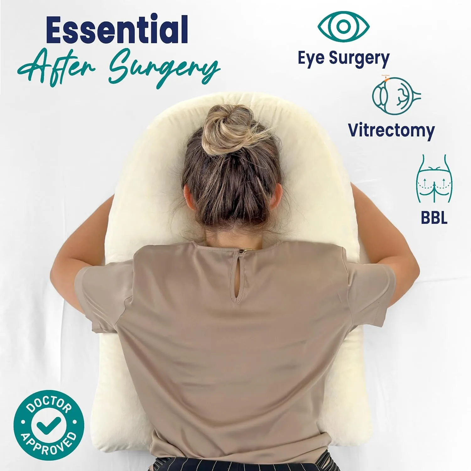 Adjustable Face Down Pillow After Eye Surgery - Home Massage Pillow Face Down for Bed & Face Down Pillow for Sleeping - BBL Pillow After Surgery for Sleeping - Adjustable Firmness & Height