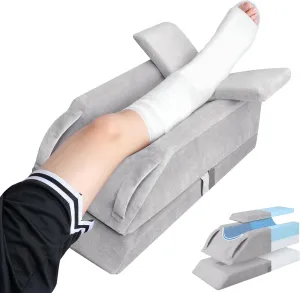 Adjustable Leg Elevation Pillows for Swelling, Single Leg Pillows for After Surgery, Memory Foam Leg Foot Elevation Pillows with Handles and Insert Pad for Ankle Injury, Swelling