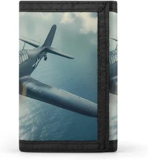 Airplane Aviation Trifold Wallets for Men Women Purse Card Holder Coin Purse Wallet Organizer