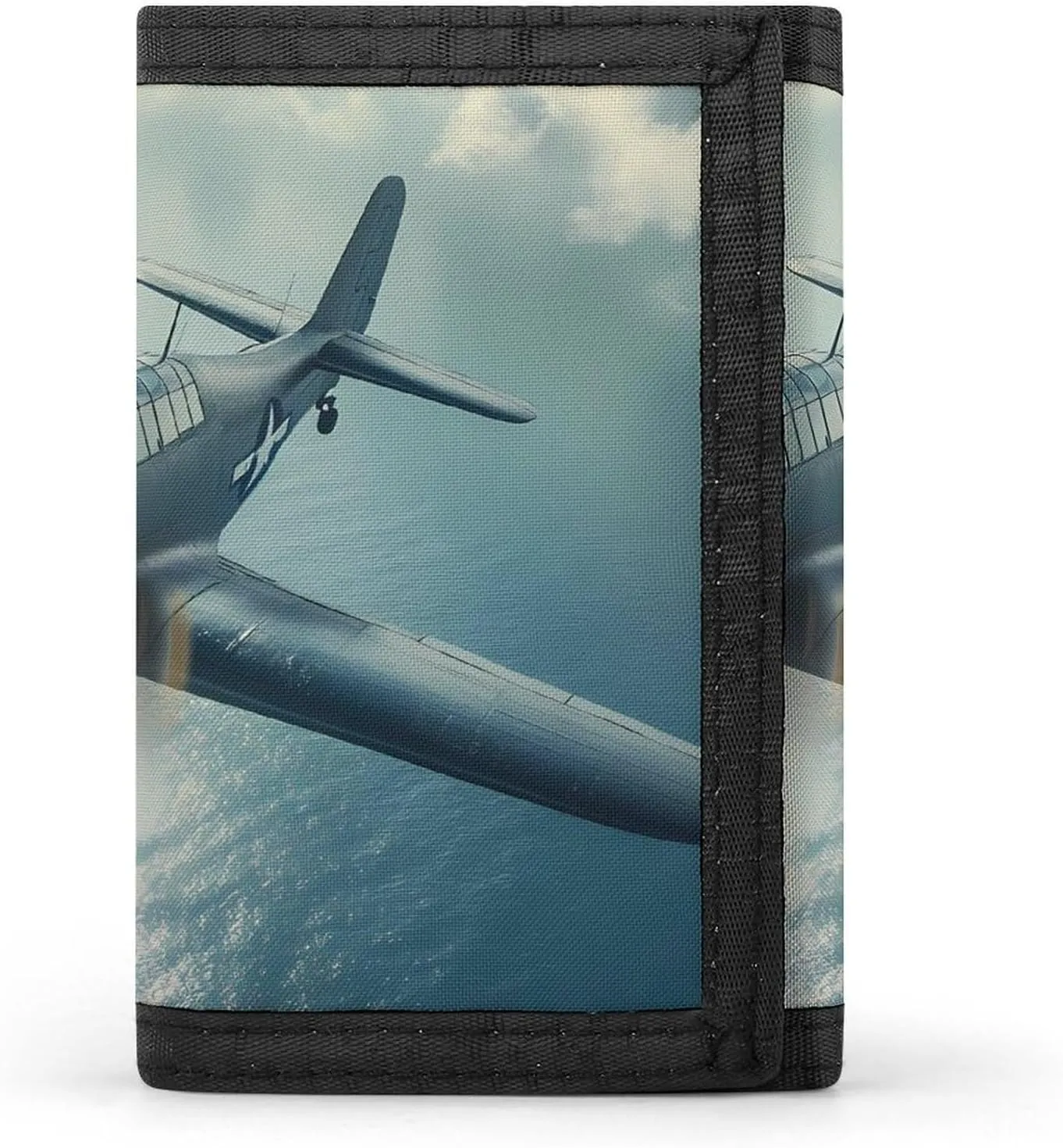 Airplane Aviation Trifold Wallets for Men Women Purse Card Holder Coin Purse Wallet Organizer