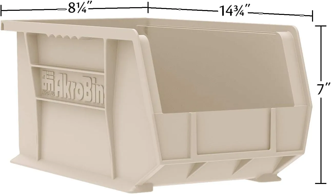 Akro-Mils 30240 AkroBins Plastic Hanging Stackable Storage Organizer Bin, 15-Inch x 8-Inch x 7-Inch, Yellow, 12-Pack