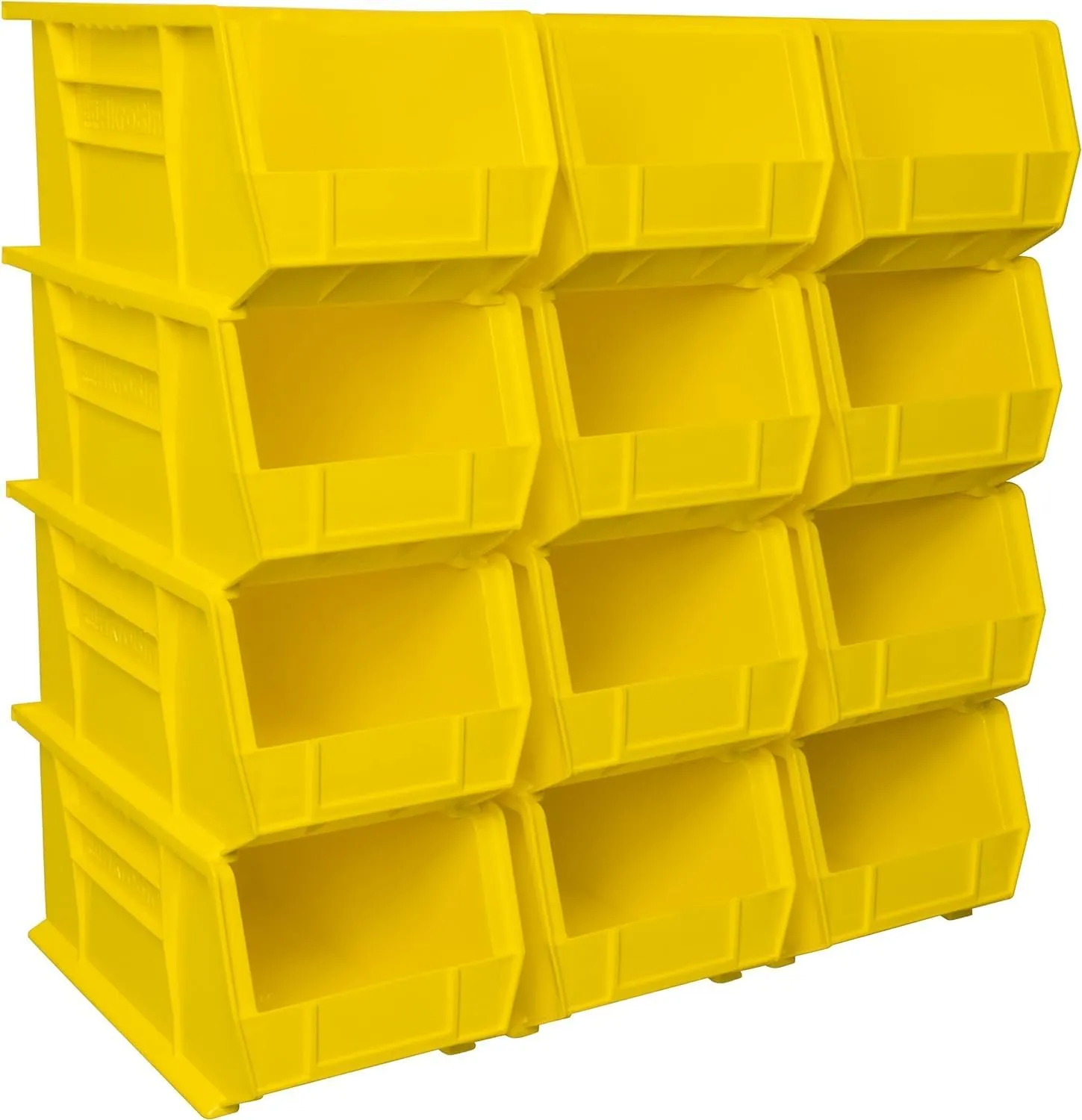 Akro-Mils 30240 AkroBins Plastic Hanging Stackable Storage Organizer Bin, 15-Inch x 8-Inch x 7-Inch, Yellow, 12-Pack