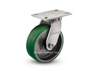 Albion (410PY08509R) 8x3 Kingpinless Swivel Caster Poly on Cast Iron Wheel Tapered Brgs.