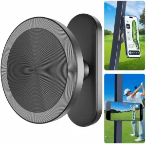 Alloy Magnetic Golf Cart Phone Holder, 360° Golf Phone Mount Compatible with MagSafe iPhone 16 Pro Max Plus 15 14 13 12 Fits EZGO, Club Car, Yamaha, Icon, Golf Cart Accessories Essentials Gift