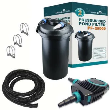 AllPondSolutions 20000L Pressurised Pond Filter Kit PF-20000-KIT