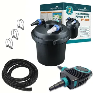 AllPondSolutions 8000L Pressurised Pond Filter Kit PF-8000-KIT