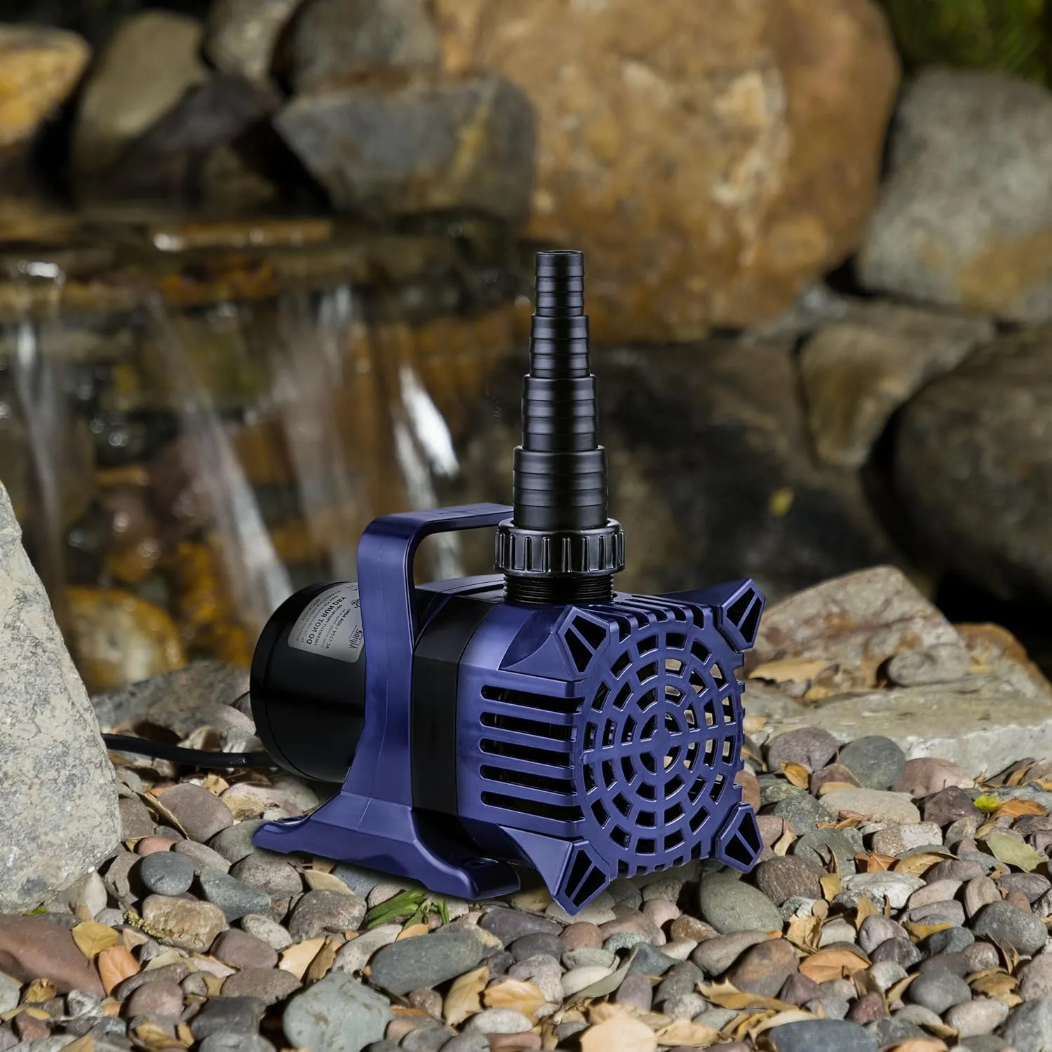 Alpine Corporation 8000 GPH Submersible Water Pump with 33 FT Cord and Adapters for Ponds, Fountains, Waterfalls, and Water Circulation, 540 Watts 26 FT Lift Quiet Operation Vertical/Horizontal