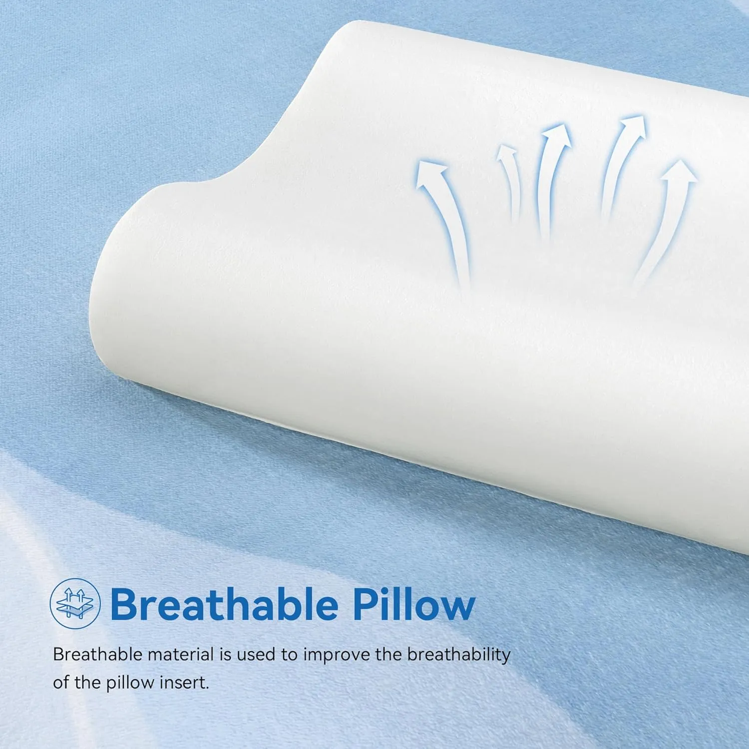 AM AEROMAX 32" King Size Contour Memory Foam Pillow, Neck Pillow for Neck Pain Relief, Neck Orthopedic Sleeping Pillows for Side, Back and Stomach Sleepers(White,Velvet)