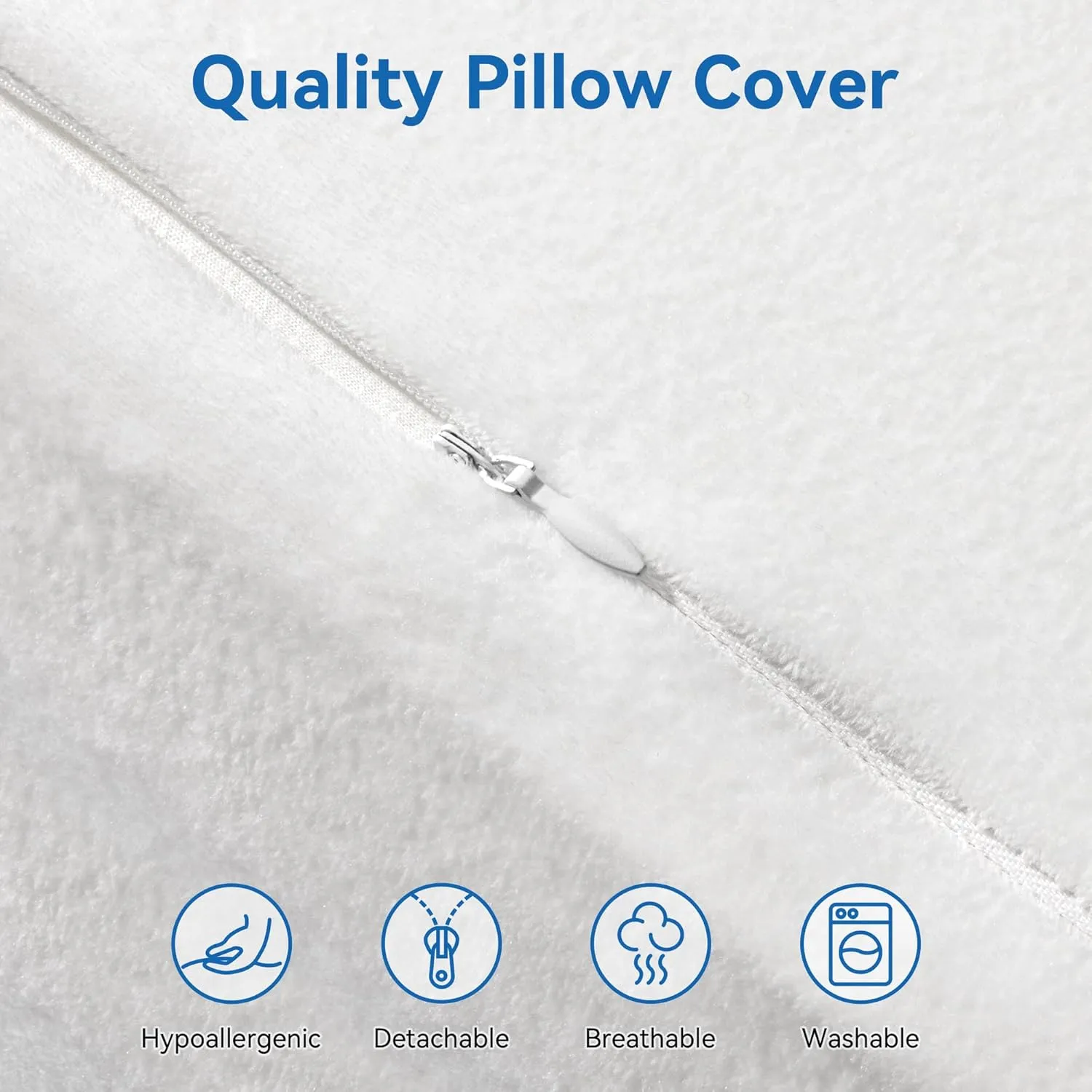 AM AEROMAX 32" King Size Contour Memory Foam Pillow, Neck Pillow for Neck Pain Relief, Neck Orthopedic Sleeping Pillows for Side, Back and Stomach Sleepers(White,Velvet)