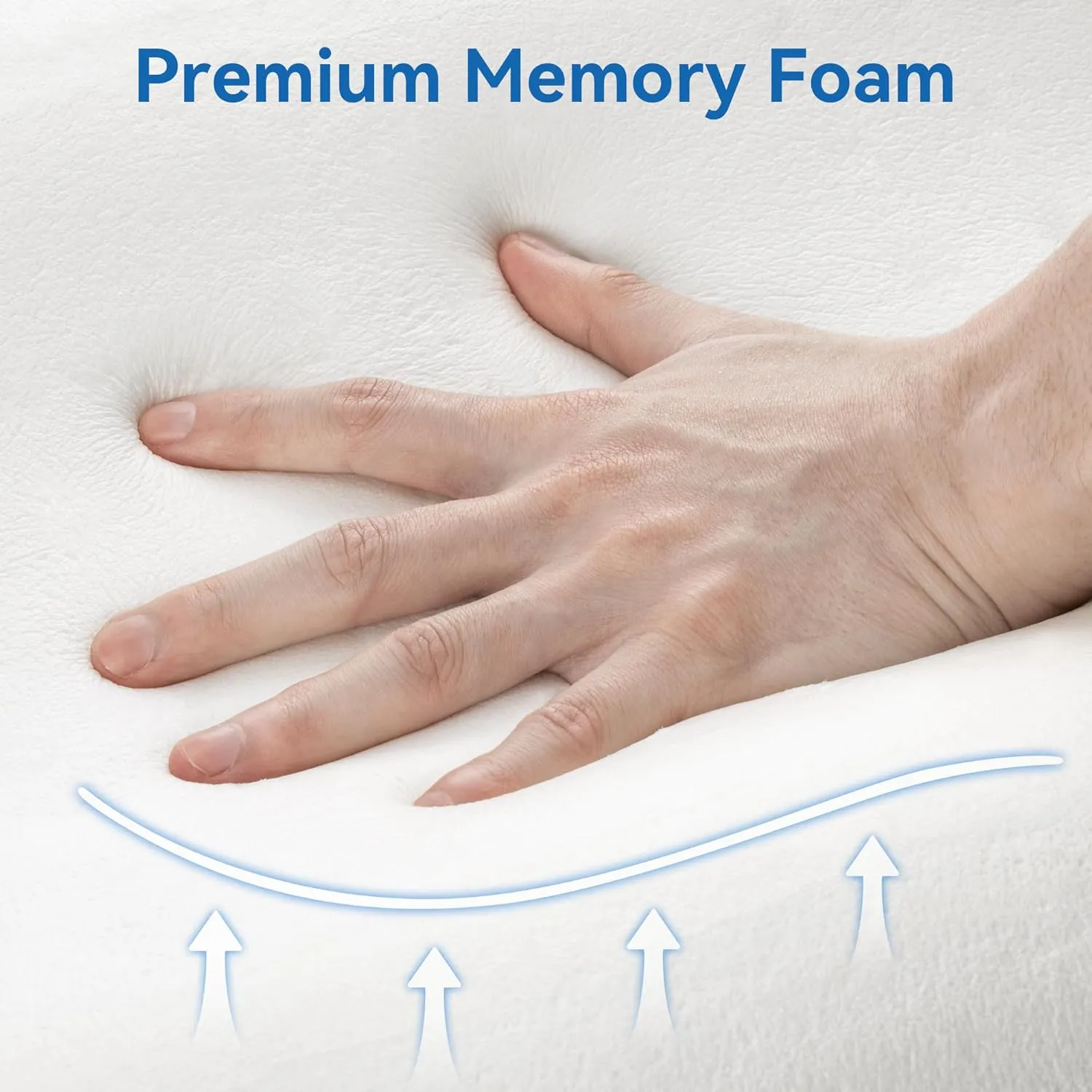 AM AEROMAX 32" King Size Contour Memory Foam Pillow, Neck Pillow for Neck Pain Relief, Neck Orthopedic Sleeping Pillows for Side, Back and Stomach Sleepers(White,Velvet)