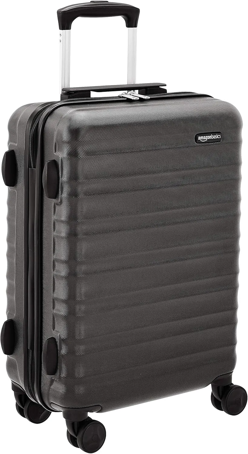 Amazon Basics Carry On Luggage, Hardside 20-inch Spinner with Scratch-Resistant Surface, Black
