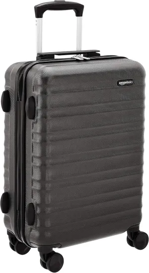 Amazon Basics Carry On Luggage, Hardside 20-inch Spinner with Scratch-Resistant Surface, Black