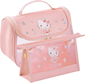 AmBealla Cosmetic Bag Large Makeup Travel Case with Brush Holder, Waterproof Makeup Bag Organizer with Hanging Hook, Travel Toiletry Bag for Women, Sweet & Stylish for Girls