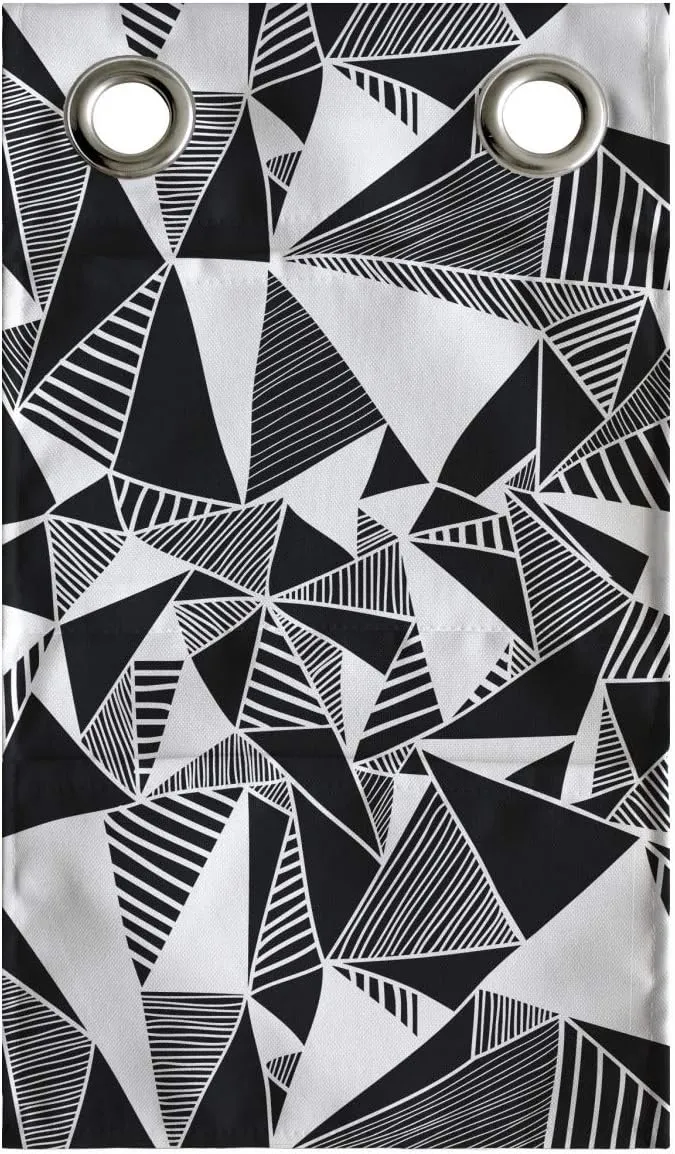 Ambesonne Abstract Hanging Pocket Organizer, Modern Monochrome Fractal Geometry Theme with Triangle Tiles Repeat in Rhythm, Printed Polyester Storage Bag with Pockets, 9" x 16", Black and White