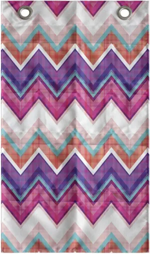 Ambesonne Chevron Hanging Pocket Organizer, Chevron Motifs Colorful Design with Variable Angles Parallel Lines Groovy Art, Printed Polyester Storage Bag with Pockets, 21" x 31", Multicolor