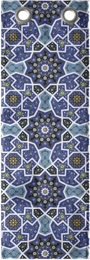 Ambesonne Eastern Floral Hanging Pocket Organizer, Modern Interpretation of Mediterranean Flowery Motif with Geometric Details, Printed Polyester Storage Bag with Pockets, 9" x 27", Royal Blue