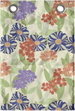 Ambesonne Floral Hanging Pocket Organizer, Doodle Interpretation of Blossoming Summer Flowers, Printed Polyester Storage Bag with Pockets, 14" x 20", Multicolor