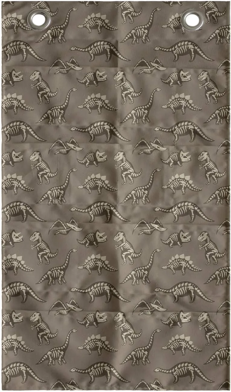 Ambesonne Skeleton Hanging Pocket Organizer, Sketchy Doodle of Various Breeds Fossil Dinosaurs Extinct Animal, Printed Polyester Storage Bag with Pockets, 21" x 31", Cocoa Pale Sepia
