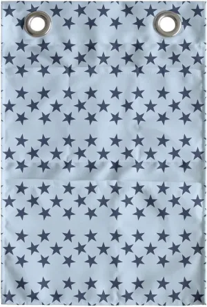 Ambesonne Star Hanging Pocket Organizer, Continuing Demonstration of Sky Related Elements on a Pale Background Print, Printed Polyester Storage Bag with Pockets, 14" x 20", Dark Sky Blue