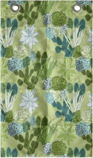 Ambesonne Succulent Hanging Pocket Organizer, Cactus Foliage Along House Plants Essence Blooms Fragrance Wildlife, Printed Polyester Storage Bag with Pockets, 21" x 31", Green and Turquoise