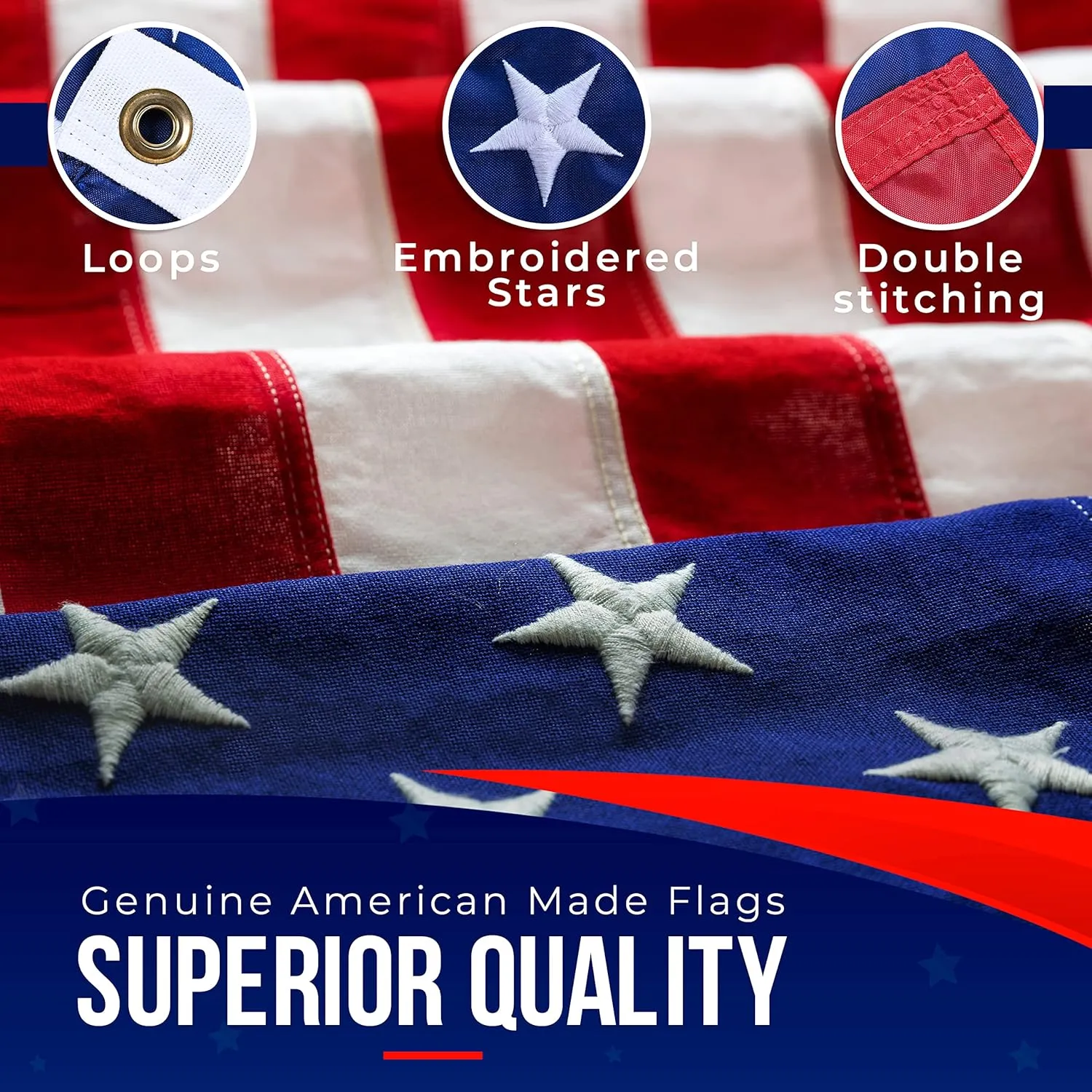 American Flag | American Flags for Outside 4X6 |100% Made in USA Flags - US Flag 4X6 American Flag Heavy Duty Outdoor with Embroidered Stars and Sewn Stripes | Flag for Outside