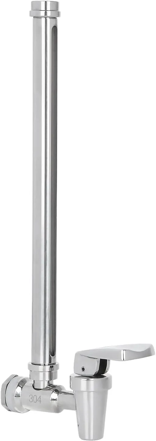 Amwater 10 Inch Sight Glass Spigot, Clear View Water Level with Red Floating Ball, Durable Metal Material, Fits BERKEY Systems and Other Gravity Filter Systems as Well