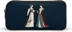Ancient European Fashion Woman Pen Pencil & Marker Cases Large Capacity Pen Pouch Stationery Organizer Makeup Bag with Zippered