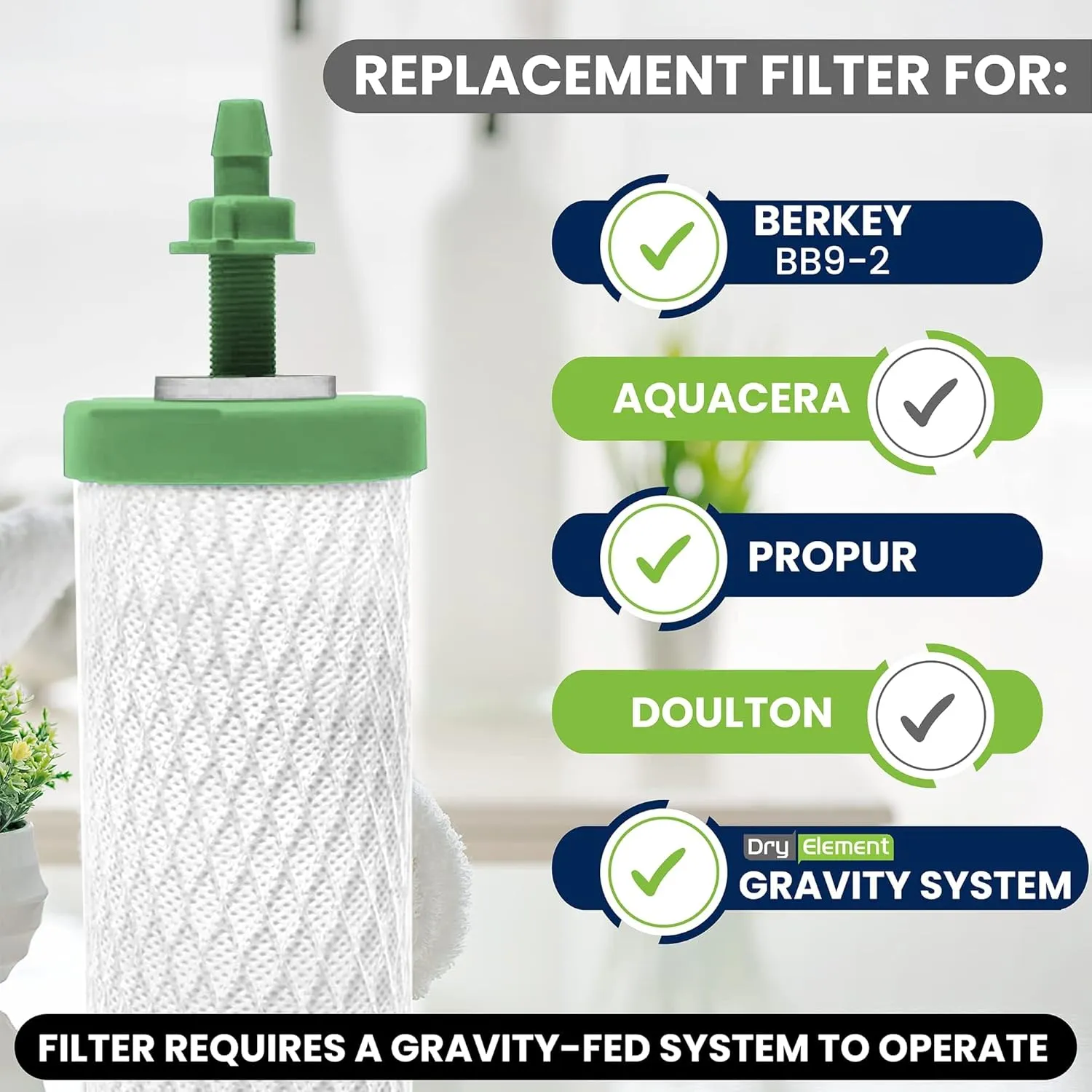Aqua Sterling Purification System - High Capacity, Clear Gravity-Fed Water Filtration System - Drinking Water Filter System